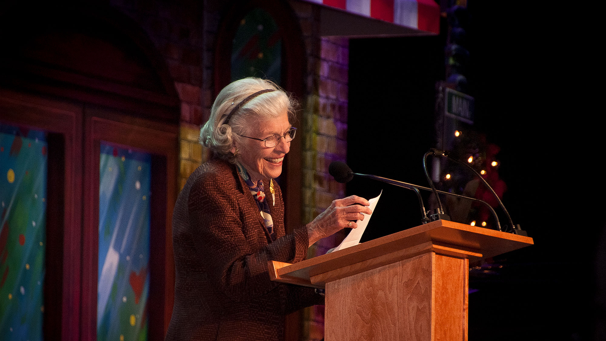 Imogene Powers Johnson speaking at SC Johnson’s annual Profit Sharing Day