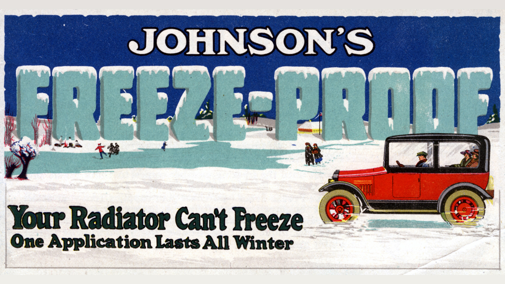 Freeze Proof 1918 Vintage ad for Johnson’s Freeze Proof